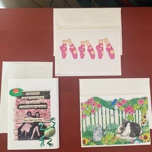 Handcrafted 3 cards and envelopes